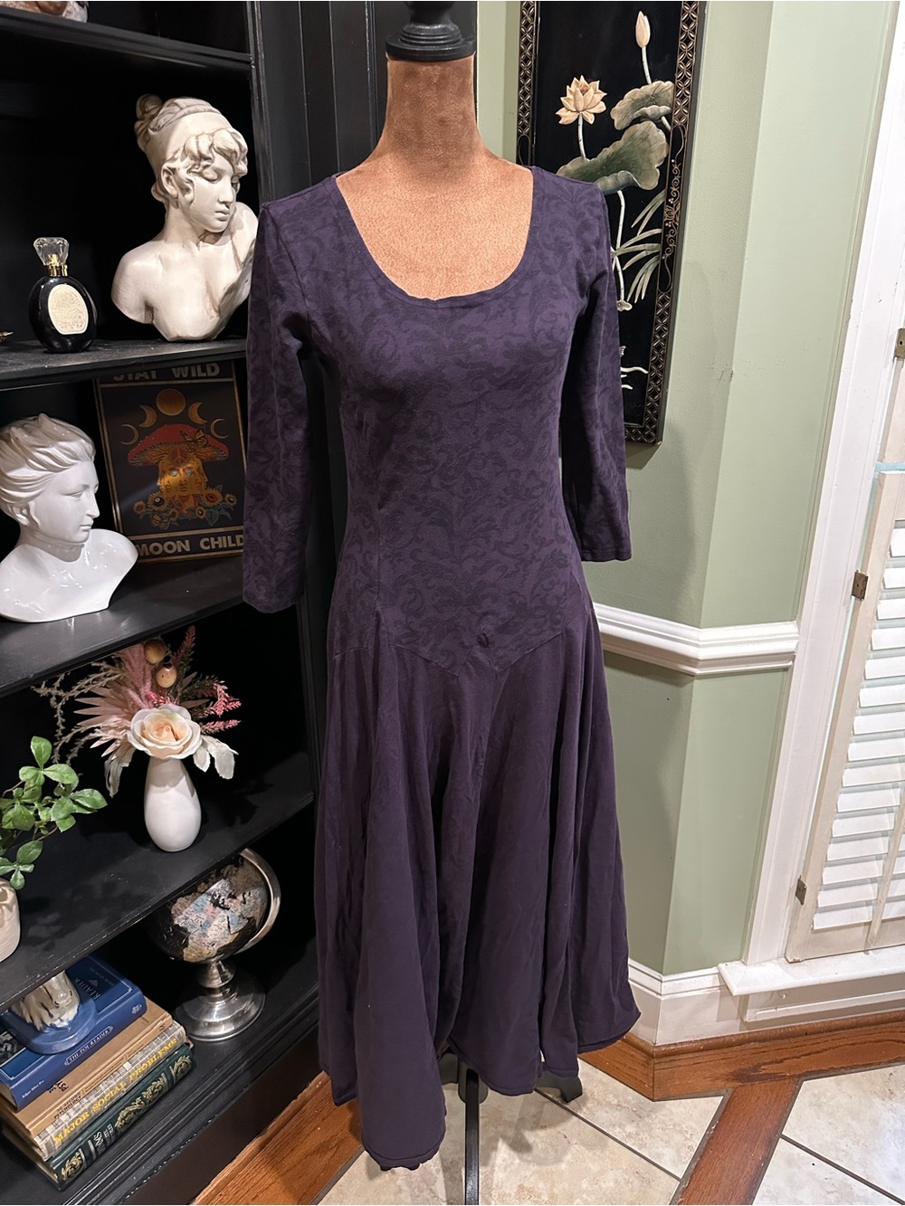 Magdalena Purple Paisley Floral Maxi Dress – Size Medium (10)
